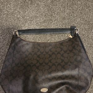 Coach Signature Brown and Black Hobo Bag